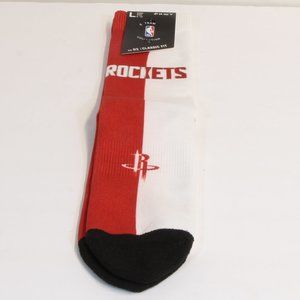 Houston Rockets NBA Mens Large Split Crew Socks by PKWY Fits 6-12